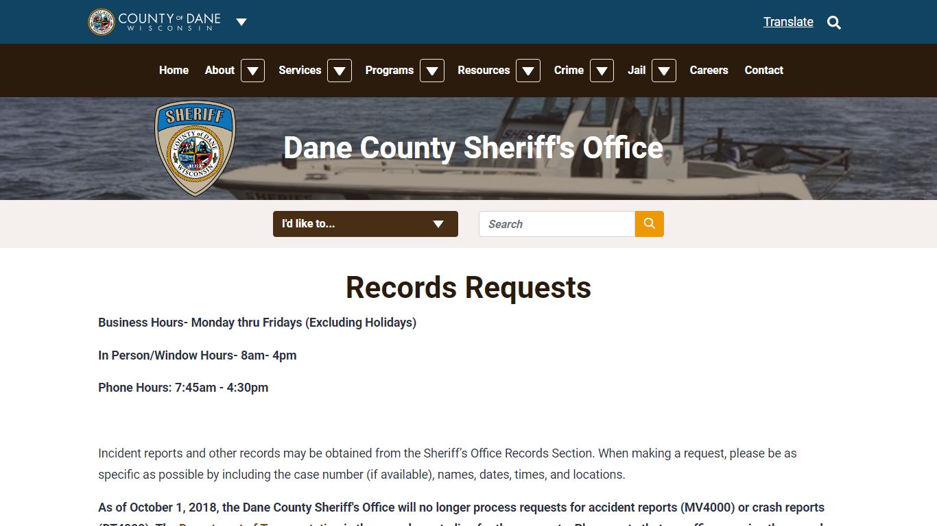 Records | Dane County Sheriff's Office